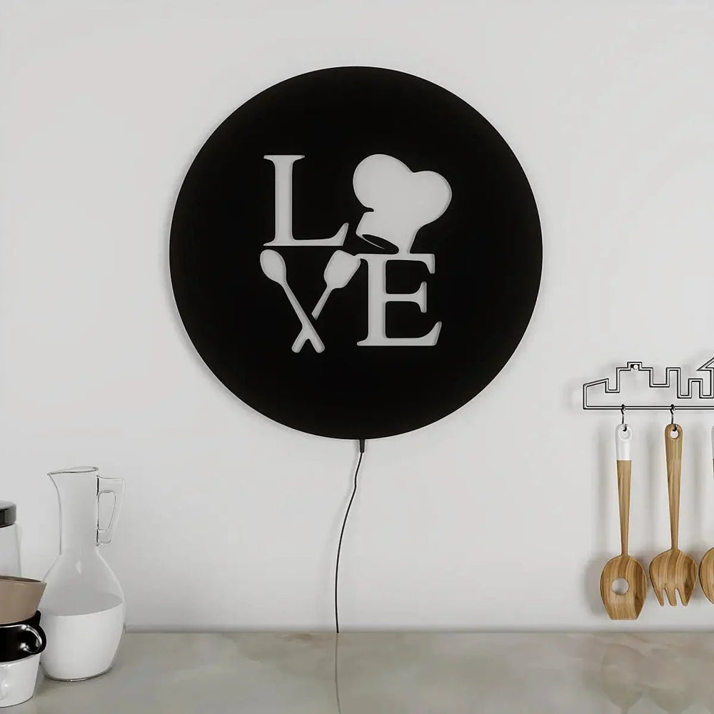 Love for Cooking Backlit Wall Art for Kitchen Decor - All India Decor
