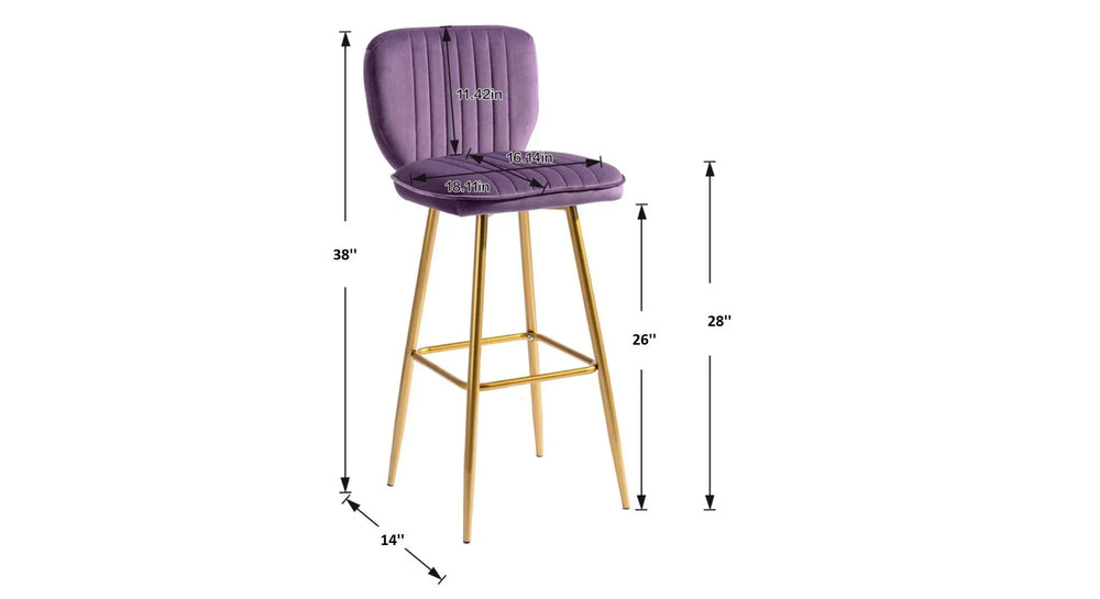 Purple Color Rafael Bar Stool - All India Decor