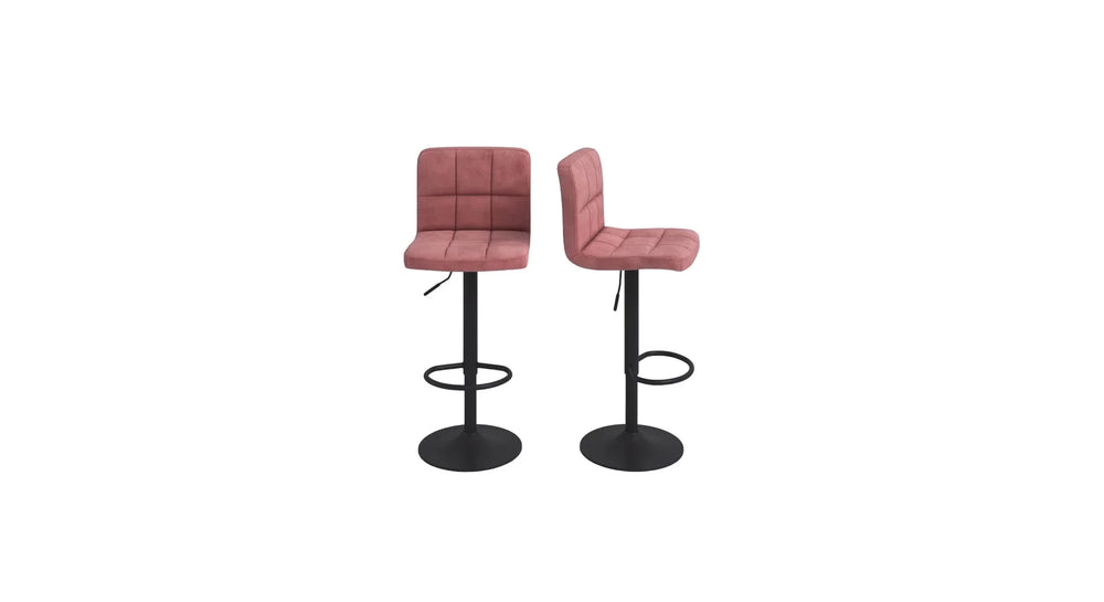 Pink Color Neo Swiel Adjustable Bar Stool - All India Decor
