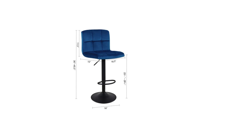 Blue Color Neo Swiel Adjustable Bar Stool - All India Decor