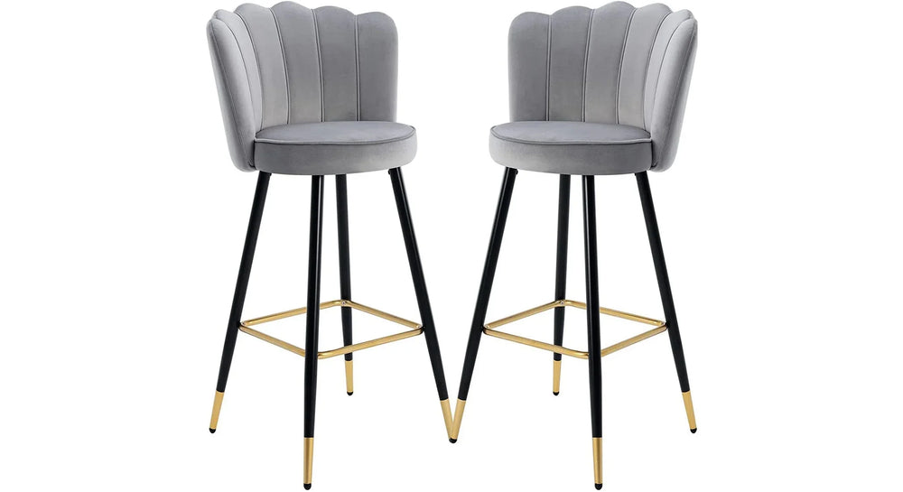 Grey Color Flower Counter Stool - All India Decor