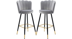 Grey Color Flower Counter Stool - All India Decor