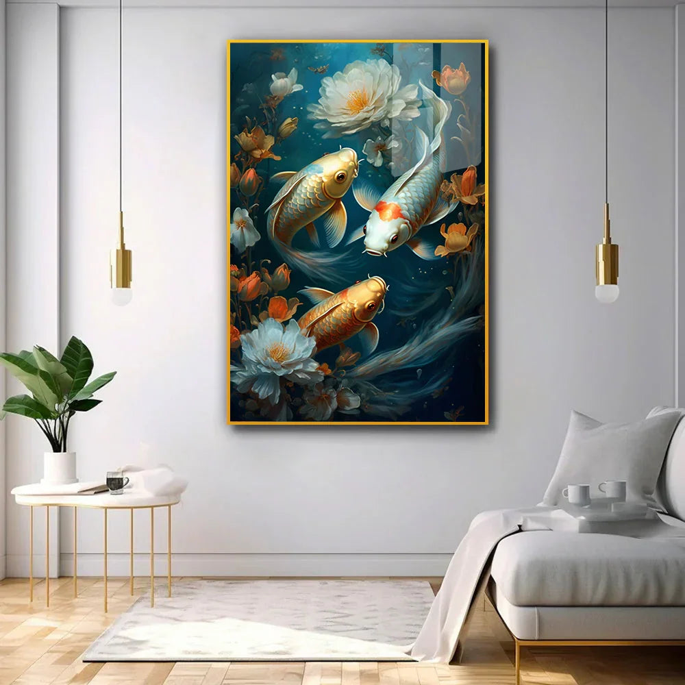 Contemporary Fish Acrylic Wall Paintings & Arts - All India Decor