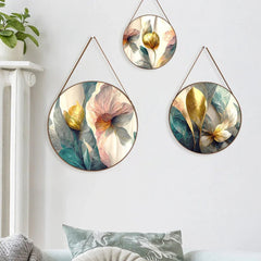 Daytime Bloom Round Framed Wall Art Set of 3 - All India Decor