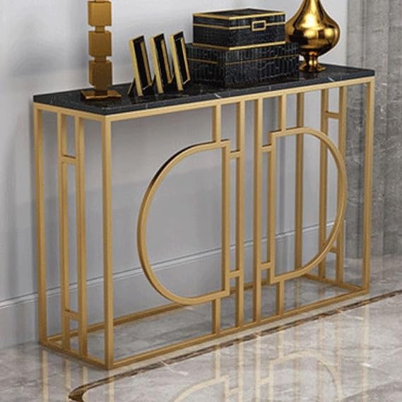 Rectangle Console Table with Gold base