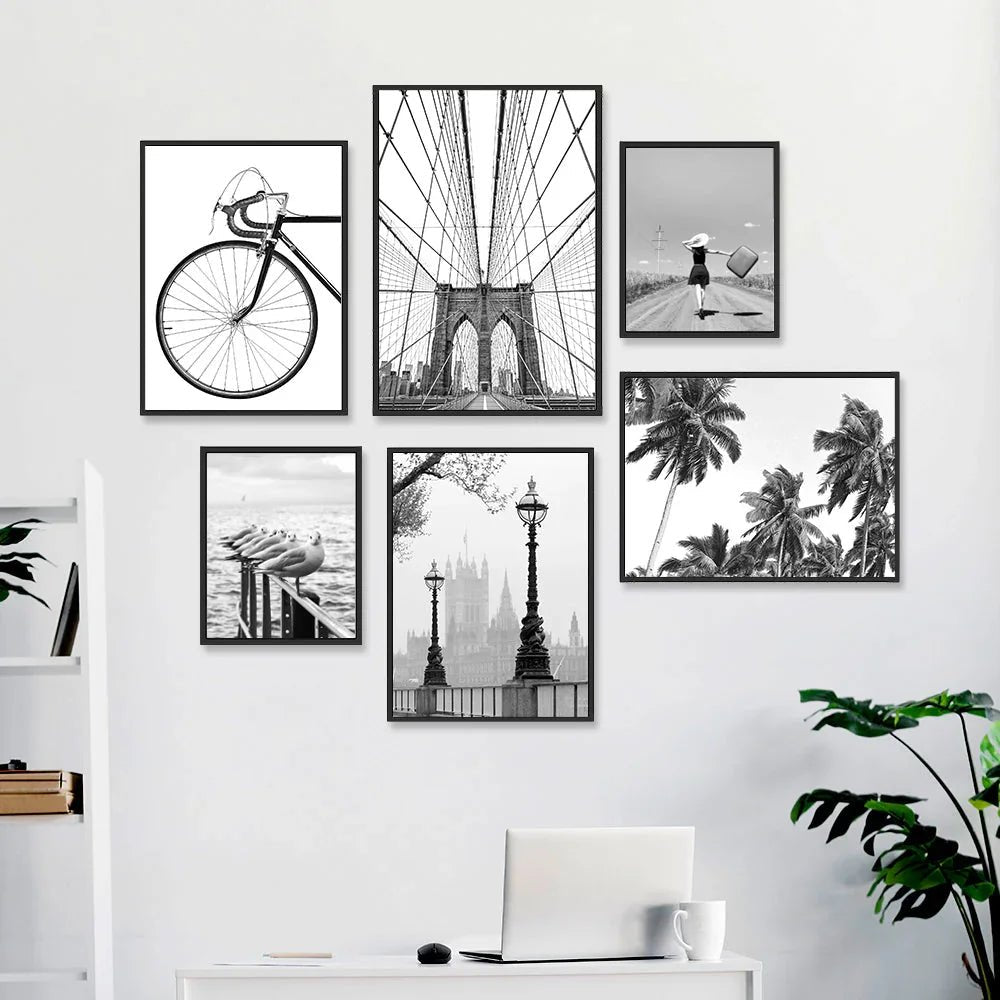 Achromatic London Wall Frame Set of 6 - All India Decor