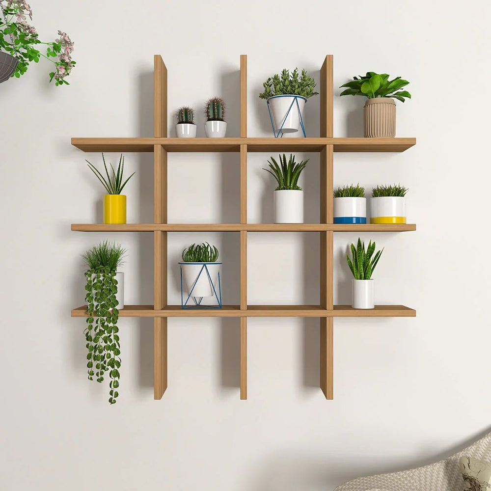 Designer Wall Shelf In Aesthetic Block Design - All India Decor
