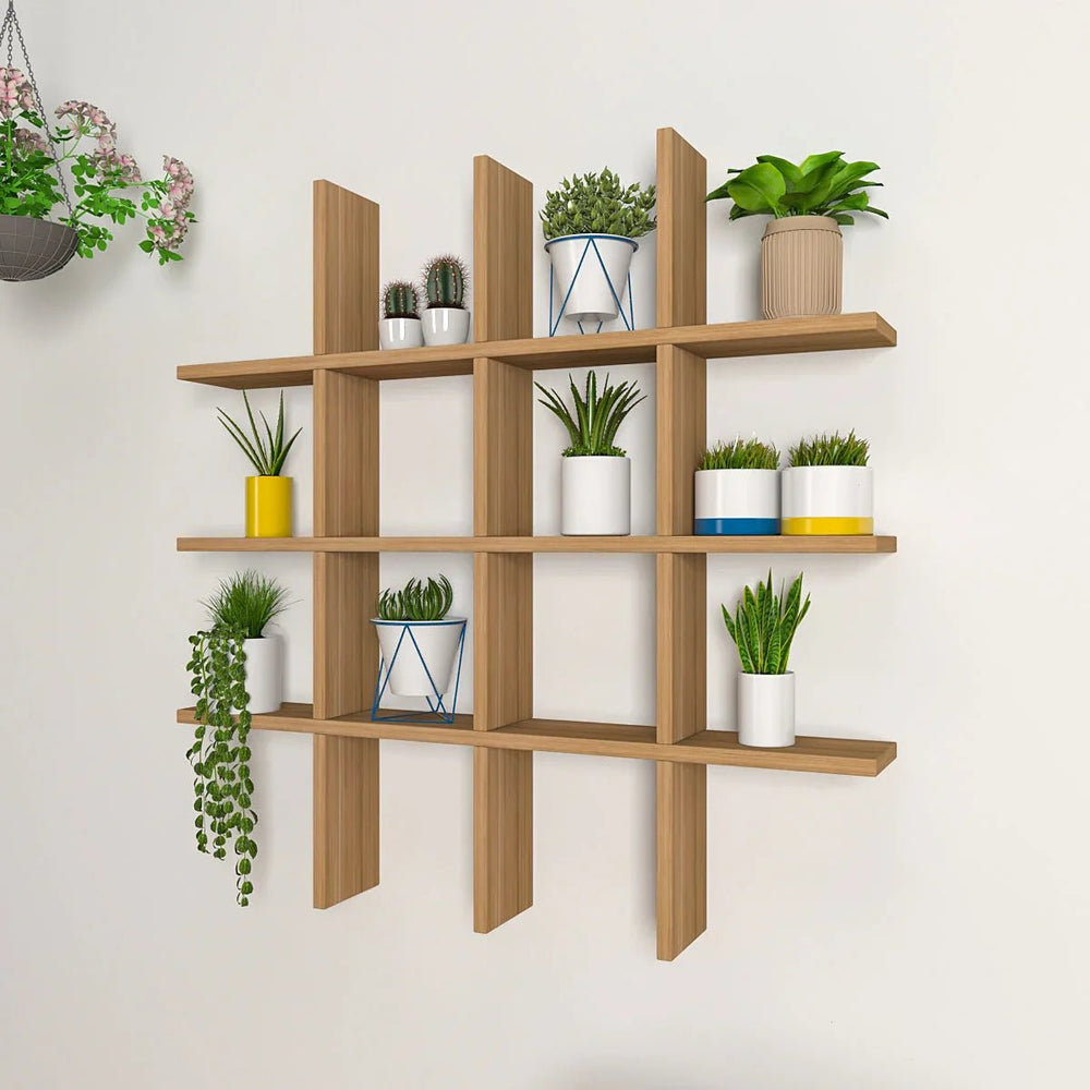 Designer Wall Shelf In Aesthetic Block Design - All India Decor