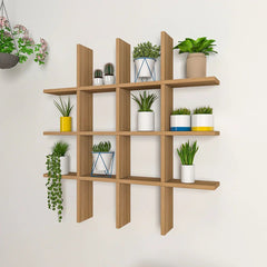 Designer Wall Shelf In Aesthetic Block Design - All India Decor