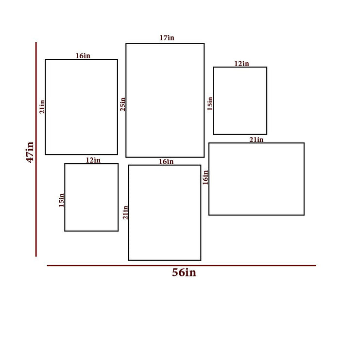 Achromatic London Wall Frame Set of 6