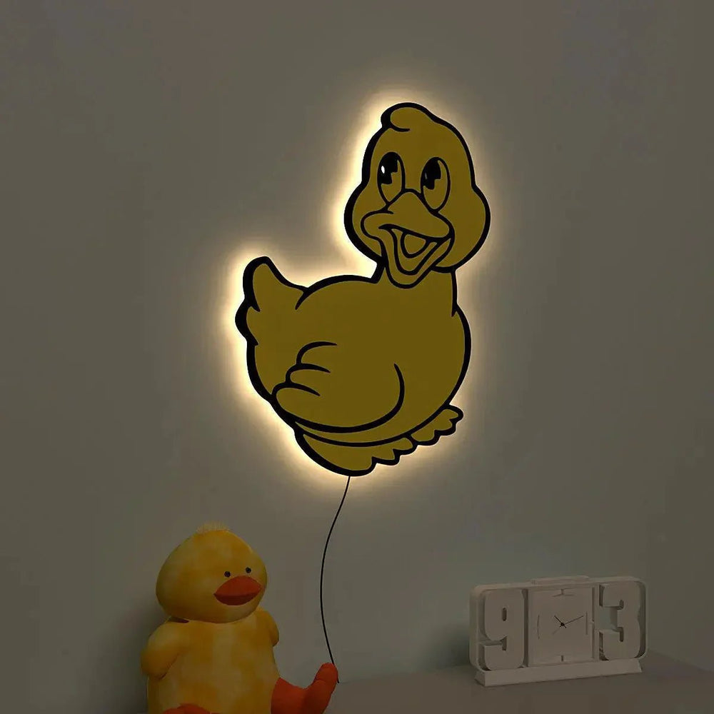 Baby Duckling Backlit Wooden Wall Décor - All India Decor