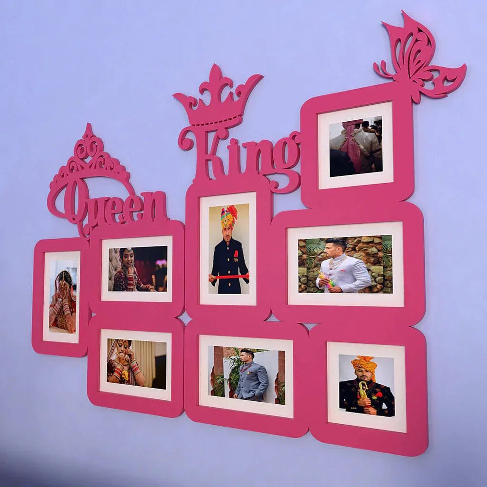 Queen & King Pink Hanging Photo Frame - All India Decor