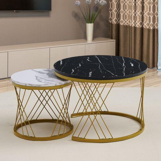 Marble Amaze Nesting Table - All India Decor