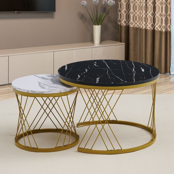 Marble Amaze Nesting Table