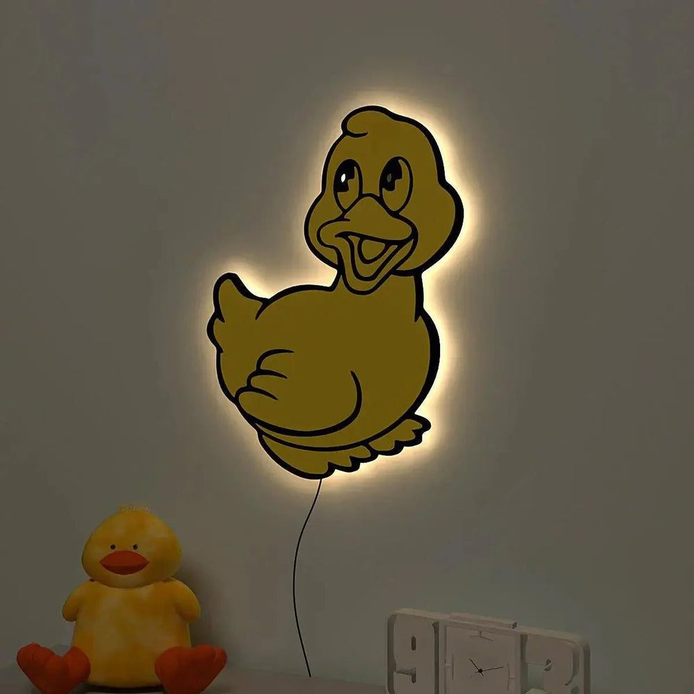 Baby Duckling Backlit Wooden Wall Décor - All India Decor