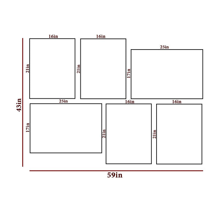 Green Tropical Ferns Wall Frame Set of 6