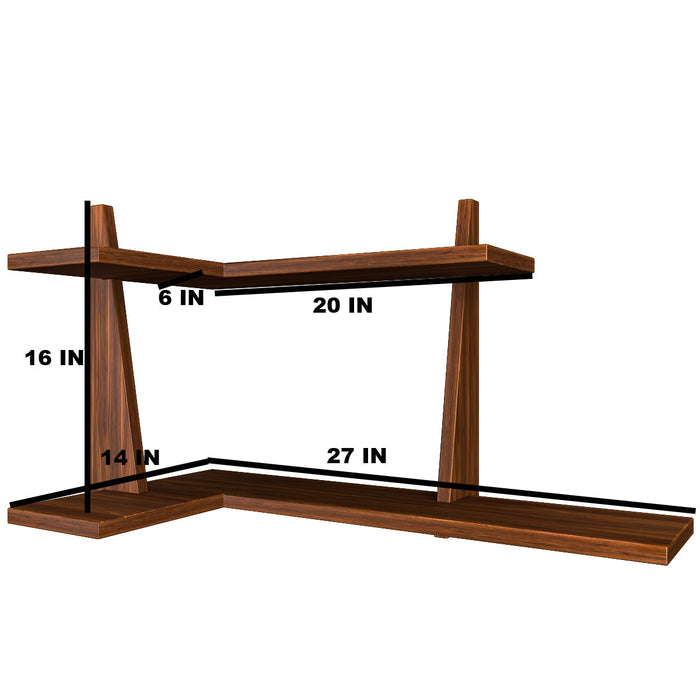 Wooden Corner Wall Shelf In Compact Design