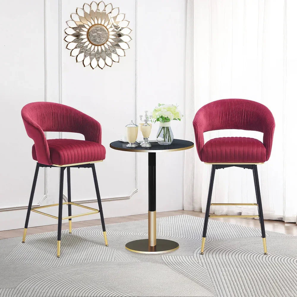 Burgundy Mixoy Bar Stool - All India Decor