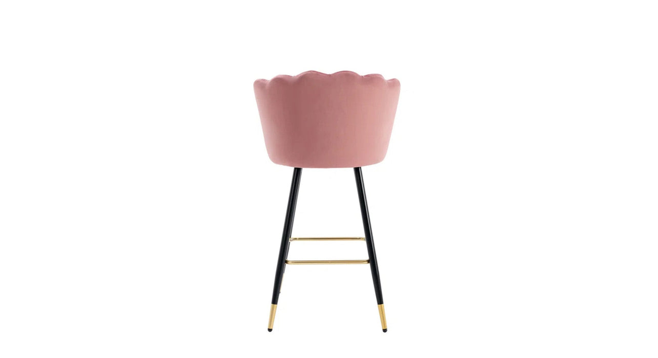 Pink Color Flower Counter Stool