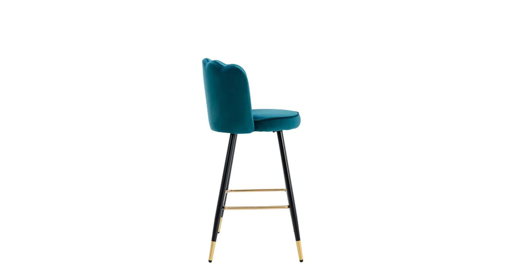 Teal Color Flower Counter Stool - All India Decor