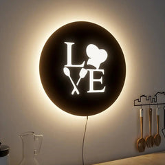 Love for Cooking Backlit Wall Art for Kitchen Decor - All India Decor