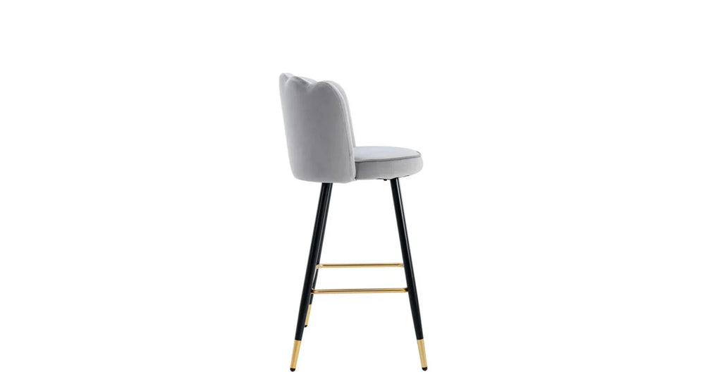 Grey Color Flower Counter Stool - All India Decor