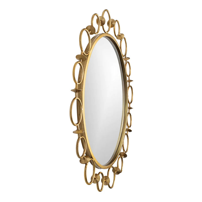 Rivet Gold Designer Wall Mirror