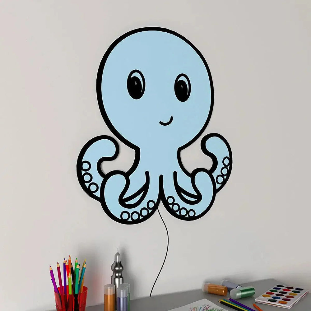 Baby Octopus Backlit Wooden Wall Décor - All India Decor
