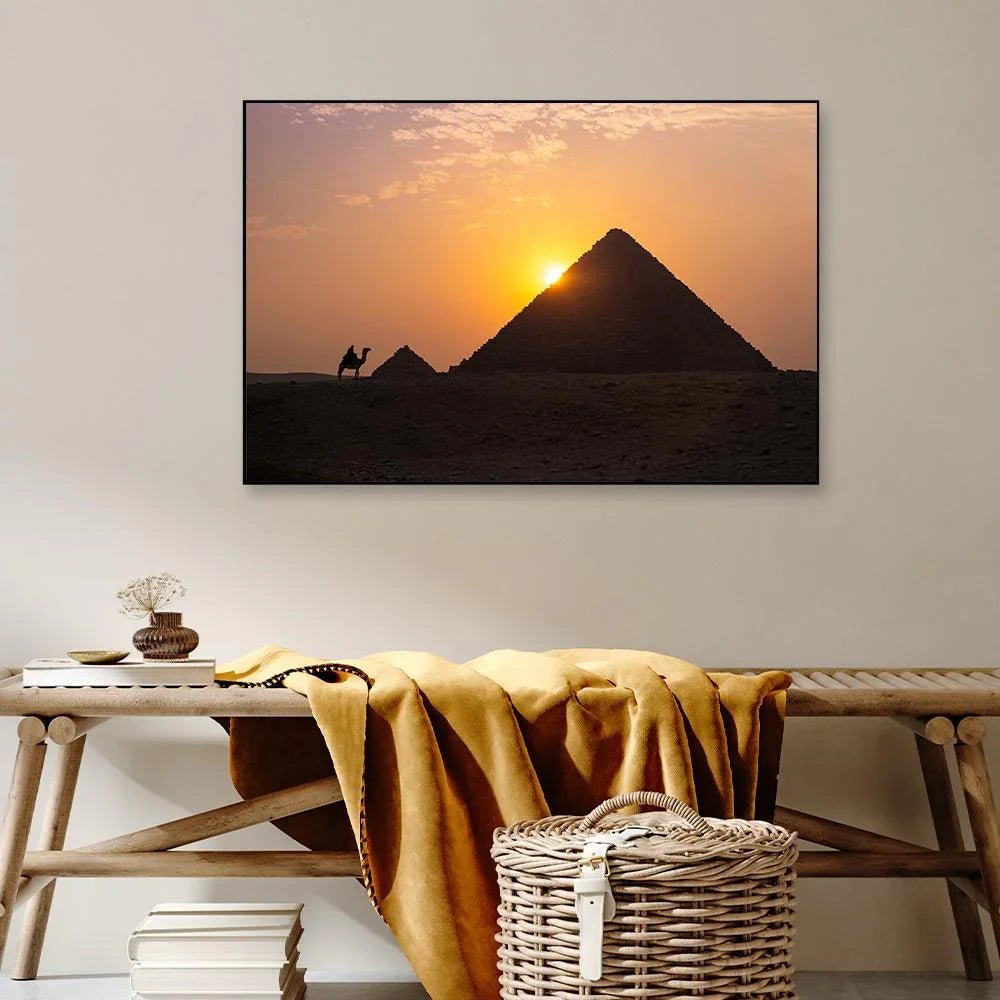 Sunsets over Pyramids Framed Wall Art - All India Decor