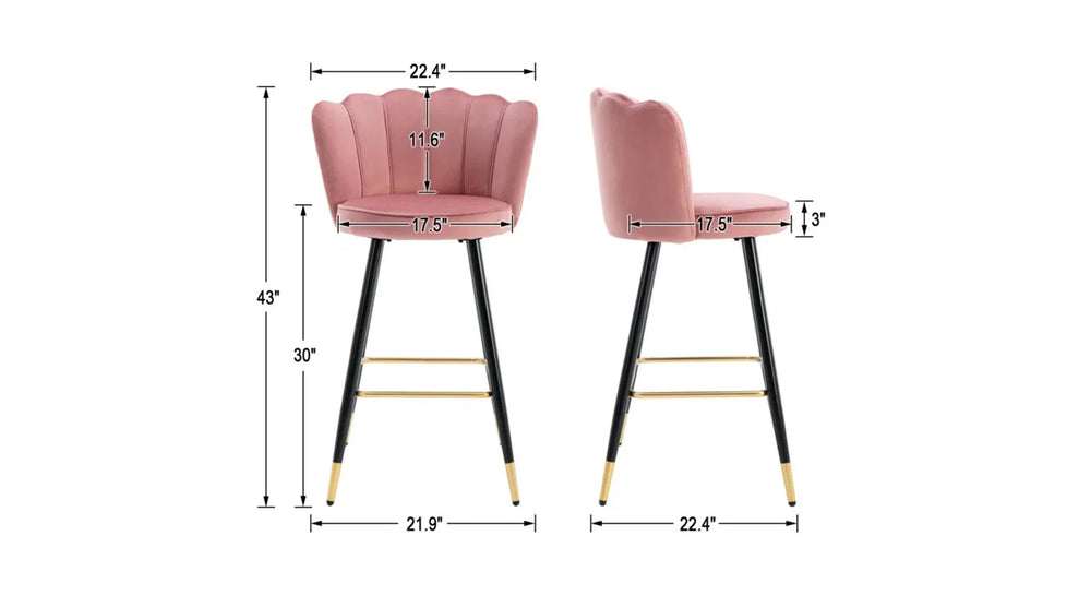 Pink Color Flower Counter Stool - All India Decor