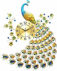 30 Inch Large Peacock Wall Clock - All India Decor
