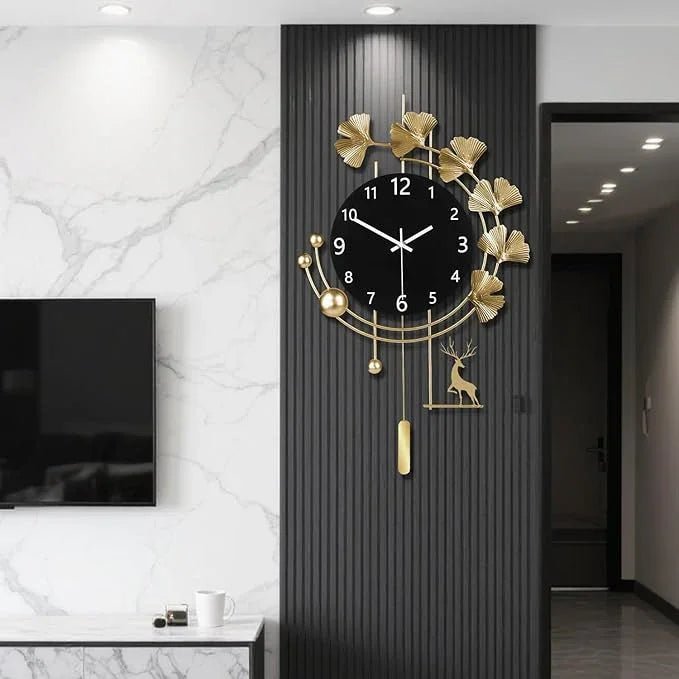 Stylish Leaf Design Clock - All India Decor