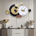 Modern wall clock with decorative elements on a wall