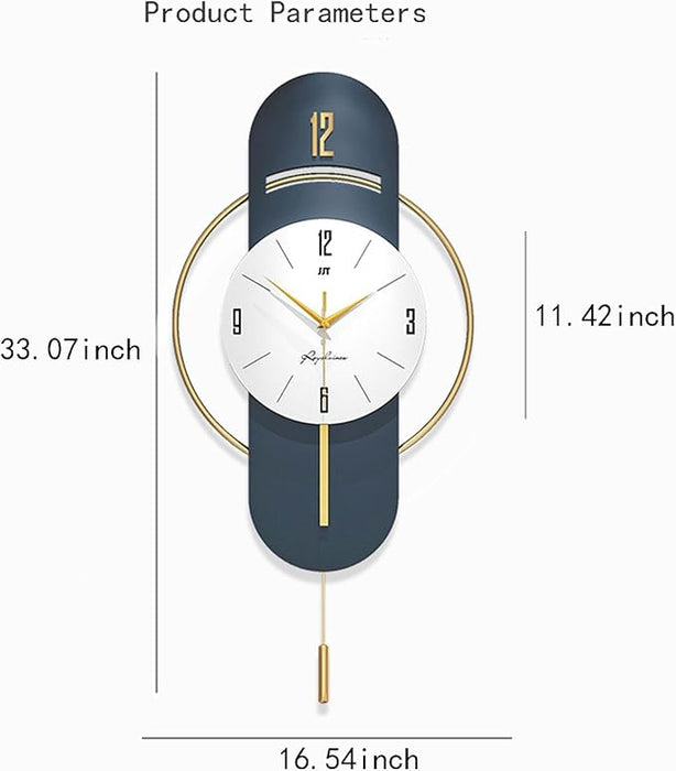 Wall clock with measurements on a white background