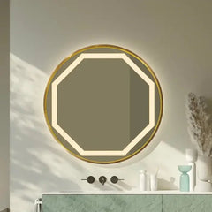 Anizoba Round Metal Wall LED Mirror - All India Decor