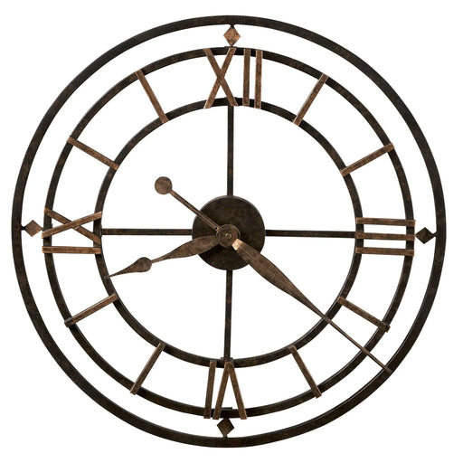 Large round wall clock with Roman numeral markers on a white background