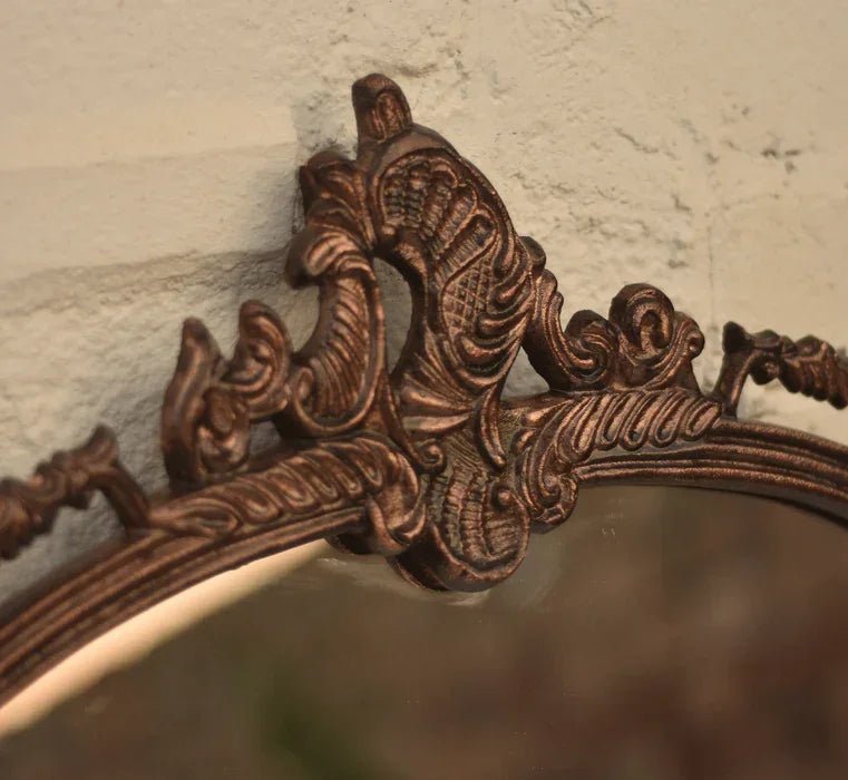Victorian Arched Antique Wall Mirror (Vintage Copper) - All India Decor