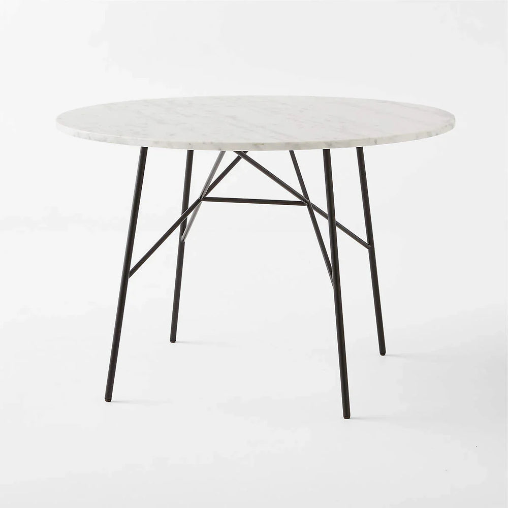 METAL OUTDOOR TABLE WITH MARBLE TOP - All India Decor