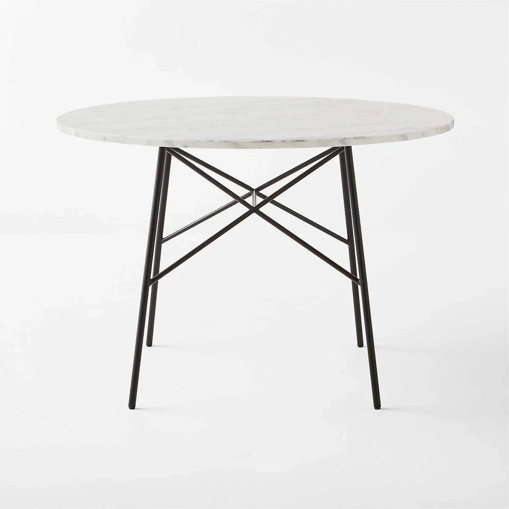 METAL OUTDOOR TABLE WITH MARBLE TOP - All India Decor