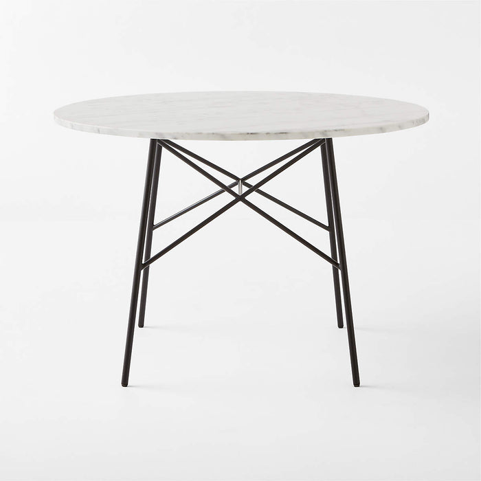 METAL OUTDOOR TABLE WITH MARBLE TOP