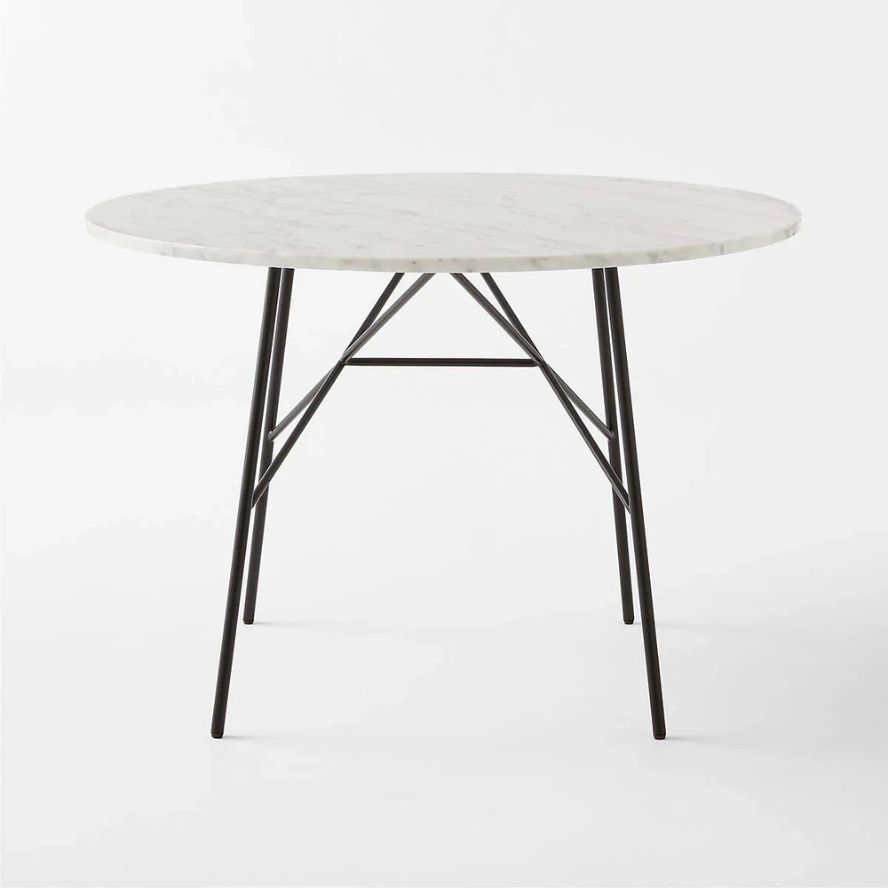 METAL OUTDOOR TABLE WITH MARBLE TOP - All India Decor