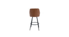 Brown bar stool back view on a white background