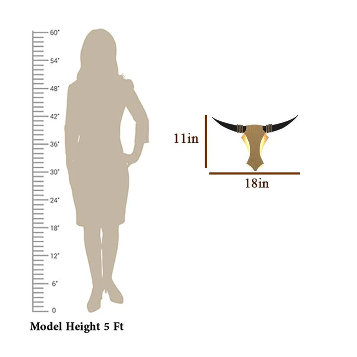 bull backlit wall art size