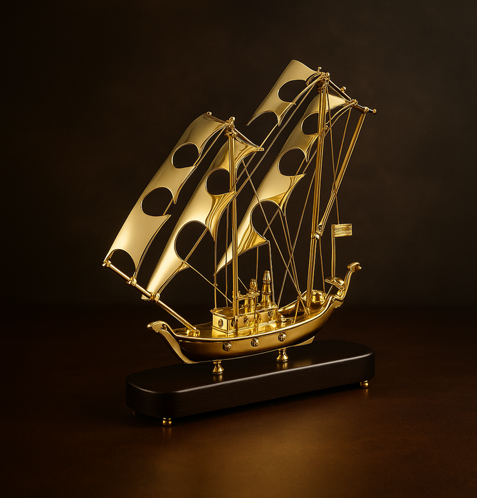 Vintage Brass Ship