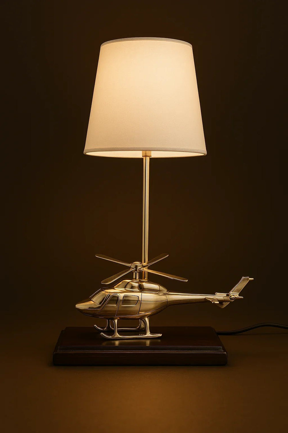Brass Helicopter Bedside Table Lamp - All India Decor