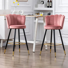 Pink Color Flower Counter Stool - All India Decor
