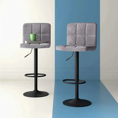 Grey Color Neo Swiel Adjustable Bar Stool - All India Decor