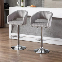 Grey Color Dee Swiel Adjustable Bar Stool - All India Decor