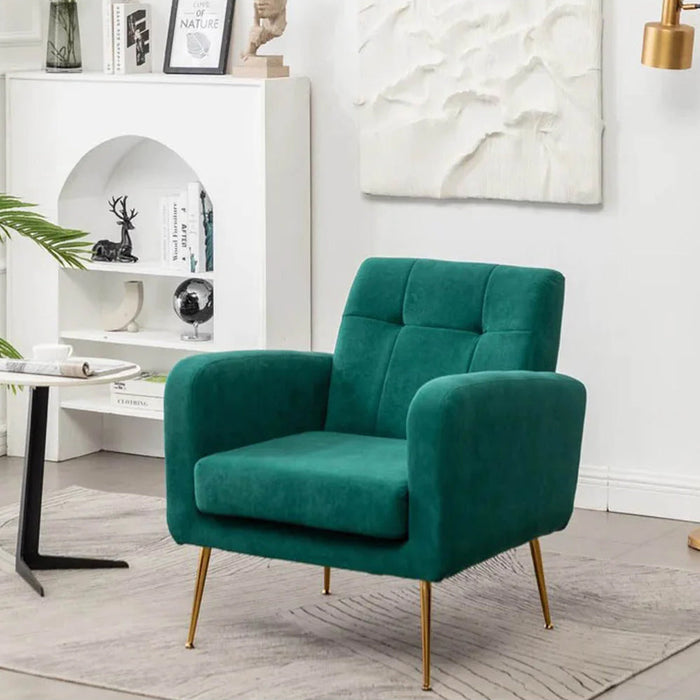 Emerald Tufted Luxe Velvet Lounge Chair