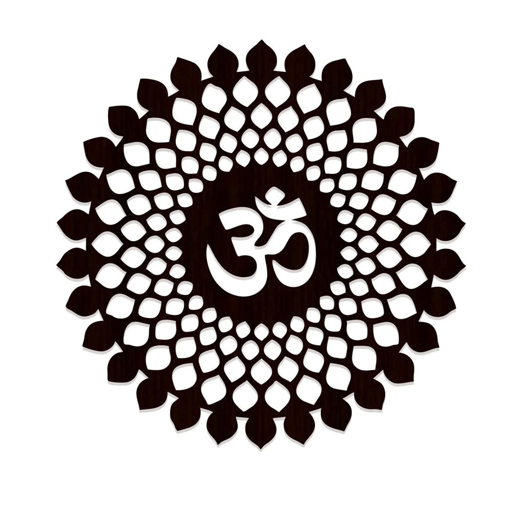 Beautiful OM Mandala Backlit with LED Wooden Wall Hanging - All India Decor